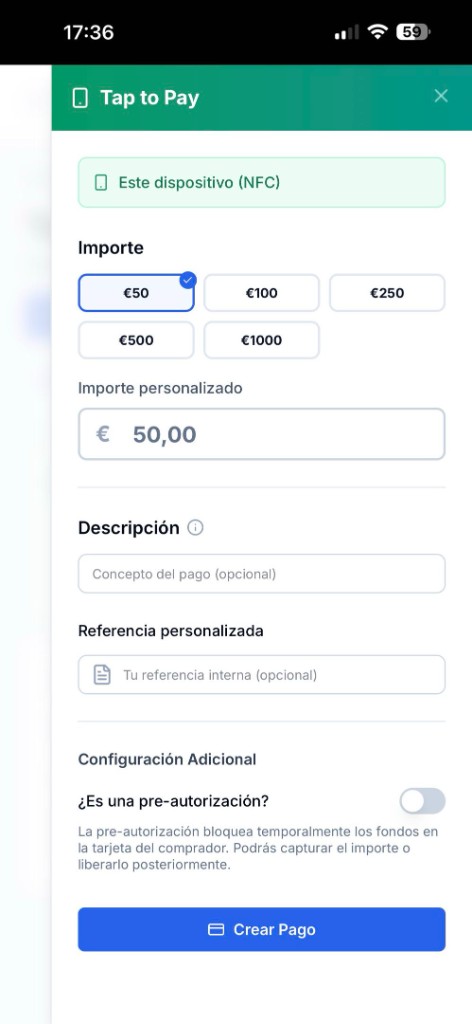 Create payment with Tap to Pay